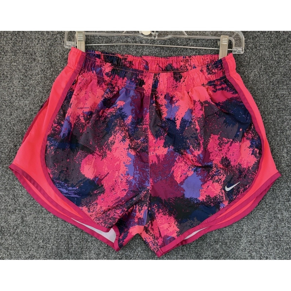Nike Shorts Womens M Pink Dri-Fit Tempo Running Lined Batik Print Athletic